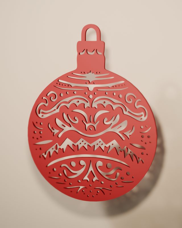 Bola de Navidad calada de filigrana roja