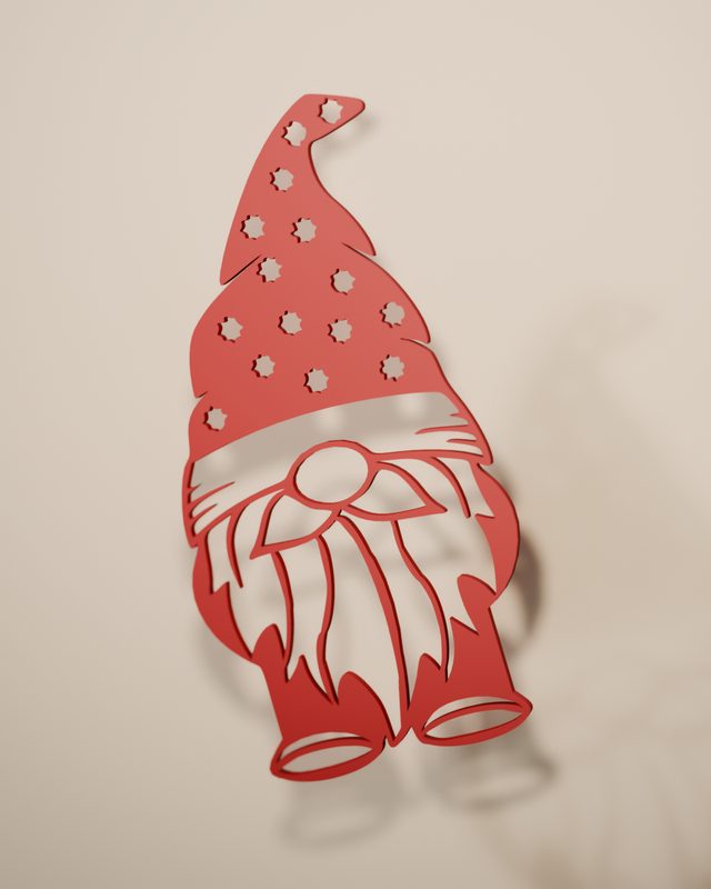 Gnomo navideño de filigrana rojo