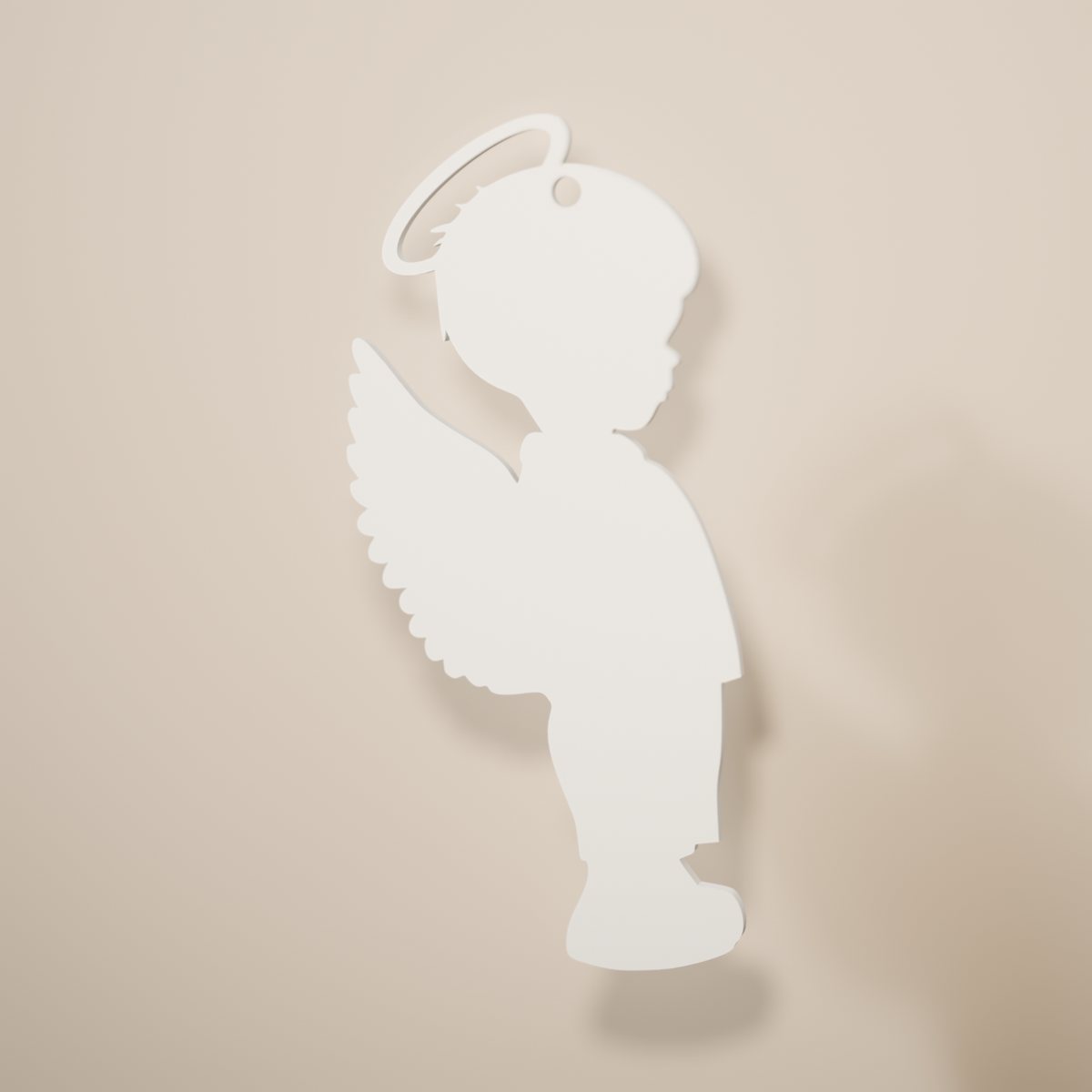 Ángel Niño de filigrana en color blanco nieve, adorno navideño para colgar