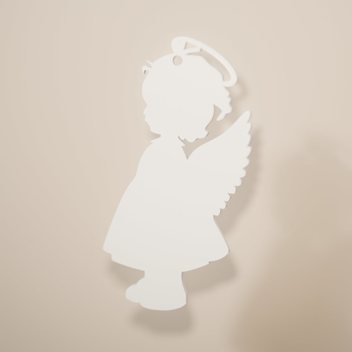 Ángel Niña de filigrana en color blanco nieve, adorno navideño para colgar