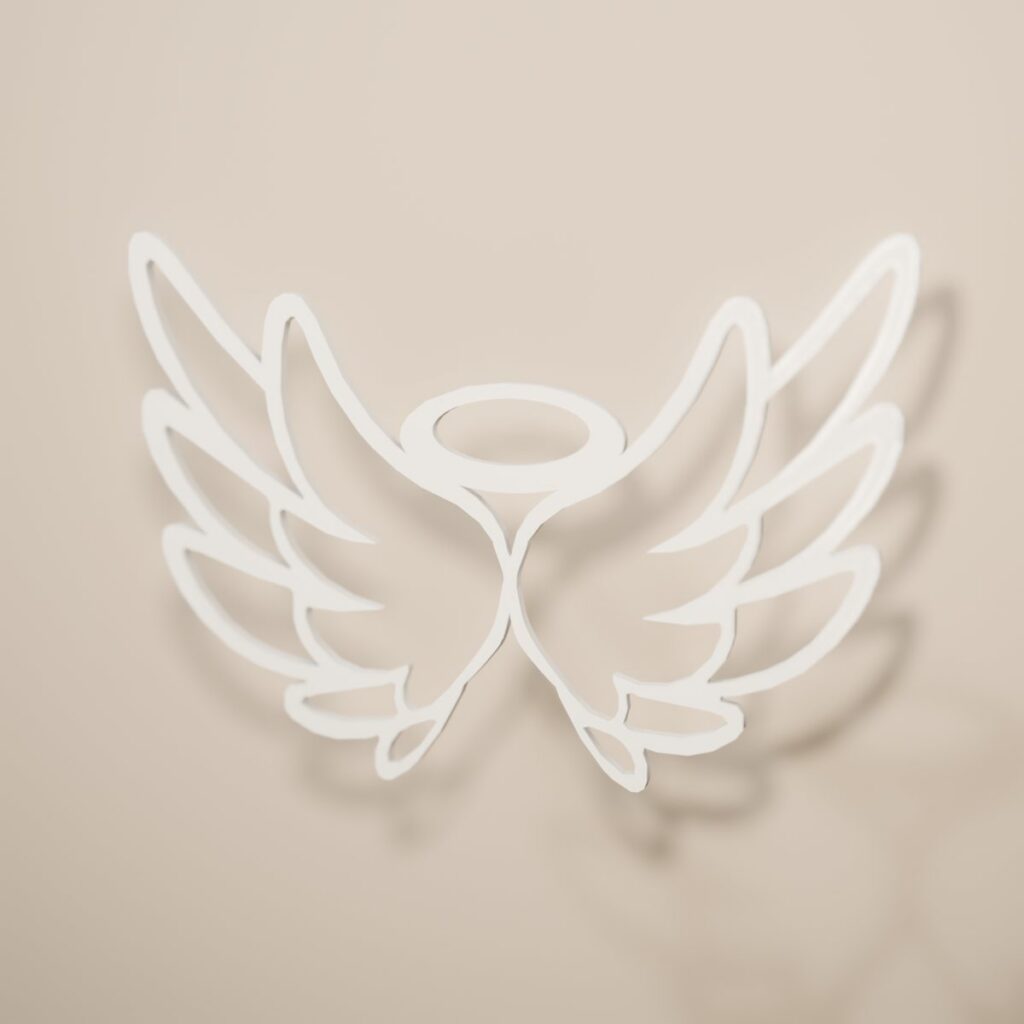 Alas de Ángel de filigrana en color blanco nieve, adorno navideño para colgar