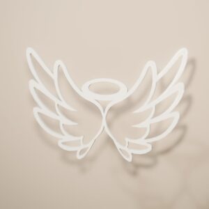 Alas de Ángel de filigrana en color blanco nieve, adorno navideño para colgar