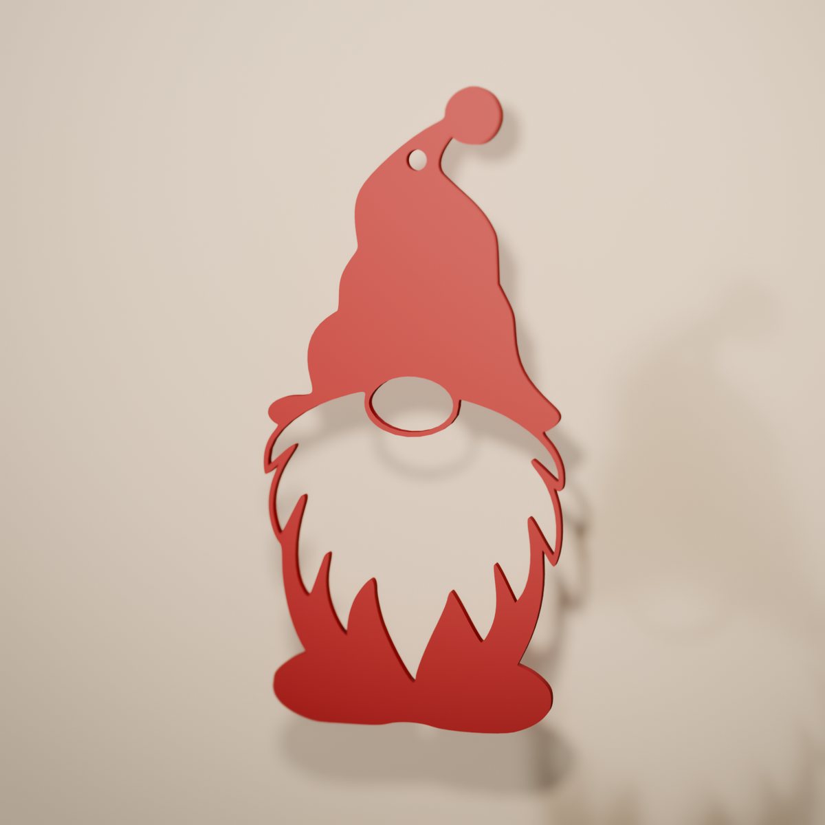 Gnomo Pompón de filigrana en color rojo navidad, adorno navideño para colgar