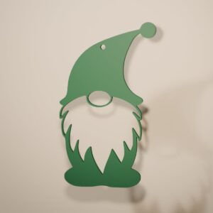 Gnomo Dormilón de filigrana en color verde abeto, adorno navideño para colgar