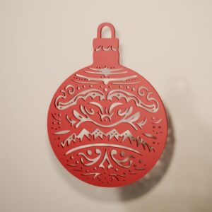 Bola Mandala de filigrana en color rojo navidad, adorno navideño para colgar