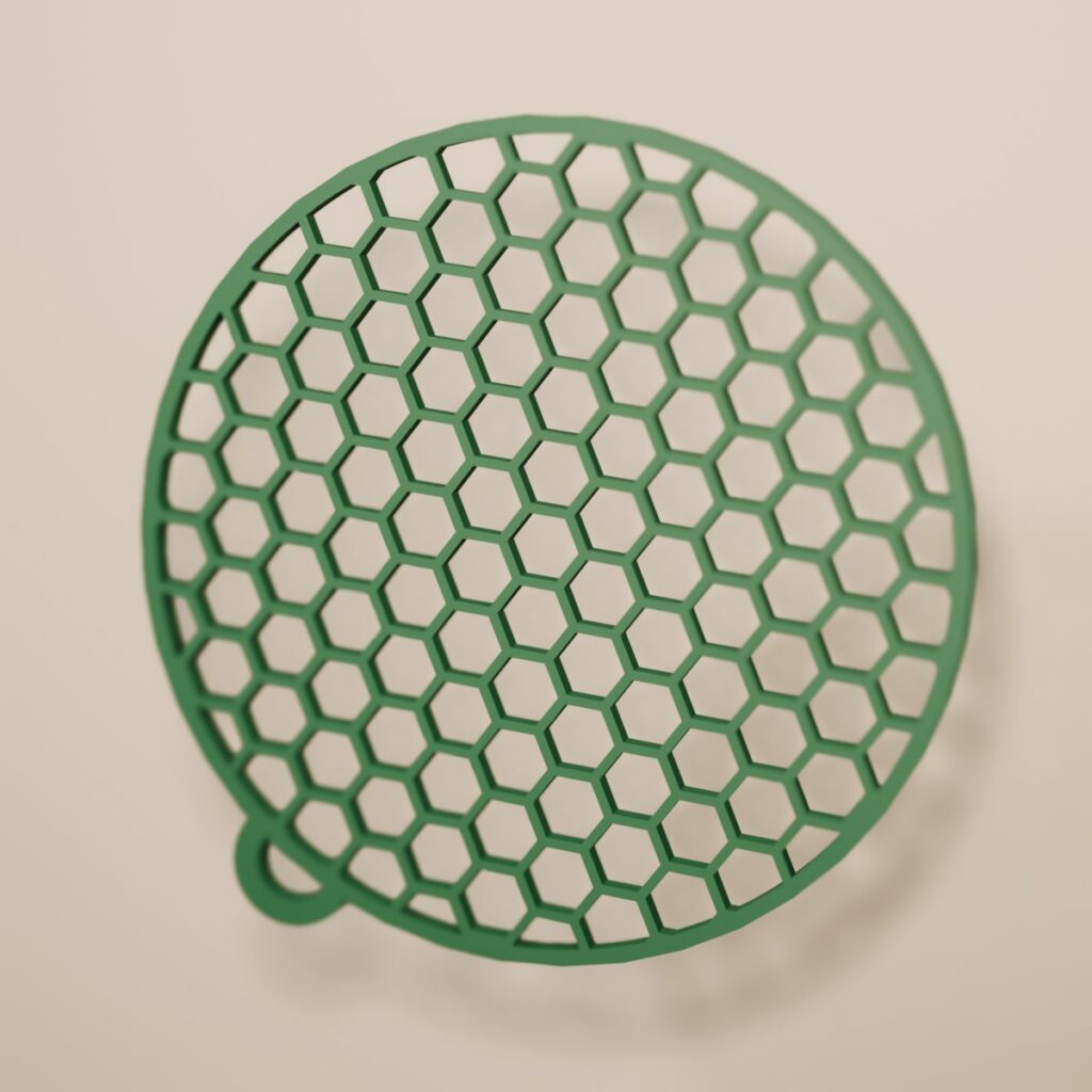 Bola Panal de filigrana en color verde abeto, adorno navideño para colgar