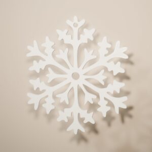 Copo Escarcha de filigrana en color blanco nieve, adorno navideño para colgar