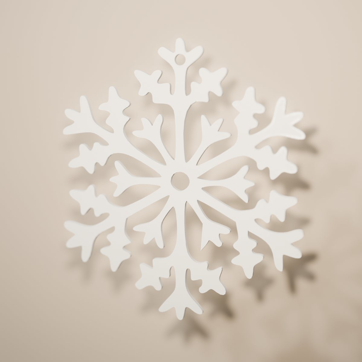 Copo Escarcha de filigrana en color blanco nieve, adorno navideño para colgar