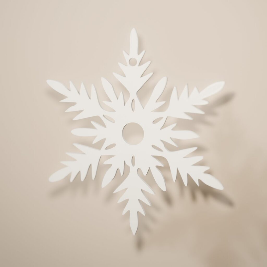 Copo Aurora de filigrana en color blanco nieve, adorno navideño para colgar