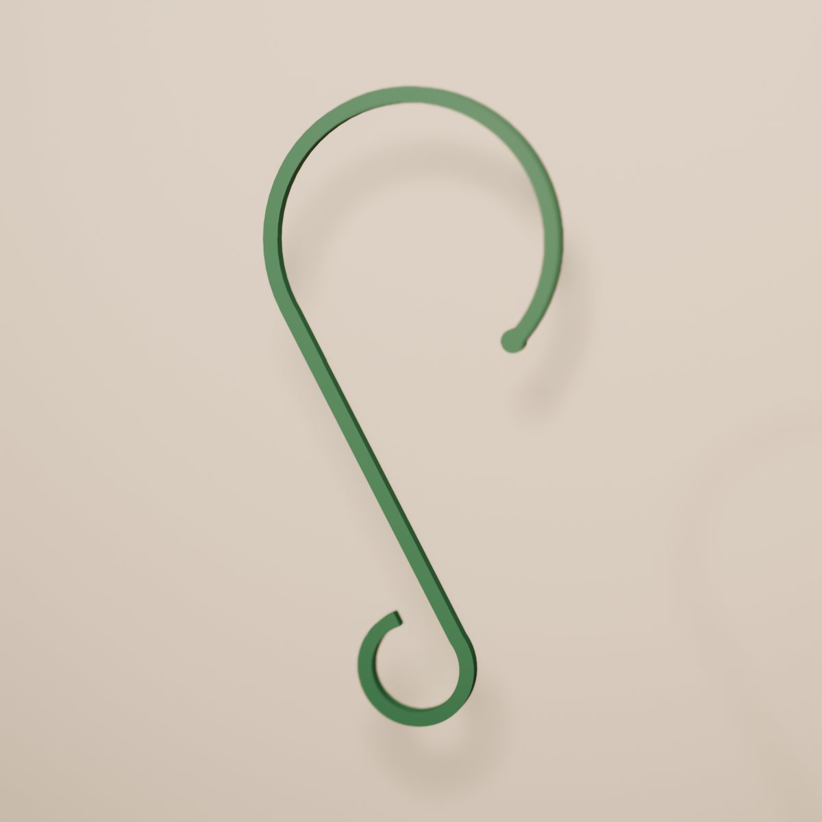 Ganchos en S en color verde abeto para colgar adornos navideños