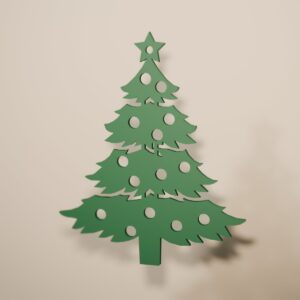 Árbol de Navidad de filigrana en color verde abeto, adorno navideño para colgar